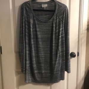 Ava and Viv heathered knit long sleeve top size 1x